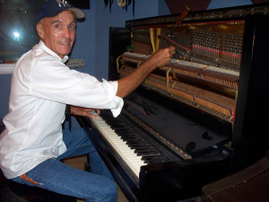 Barry Drill tuning the Steinway at Eclipse Recording Company before every session!