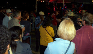 Willie Green working the crowd at the Lincolnville Festival 2009
