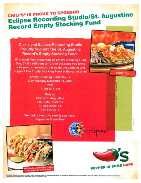 Empty Stocking Day at Chilli's with Eclipse Recording Company
