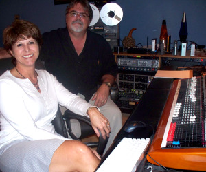 Kim White and Jim Stafford in the control Room at Eclipse Recording Company