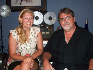Mary Elizabeth from "The Buzz" with Jim Stafford at Eclipse Recording Company